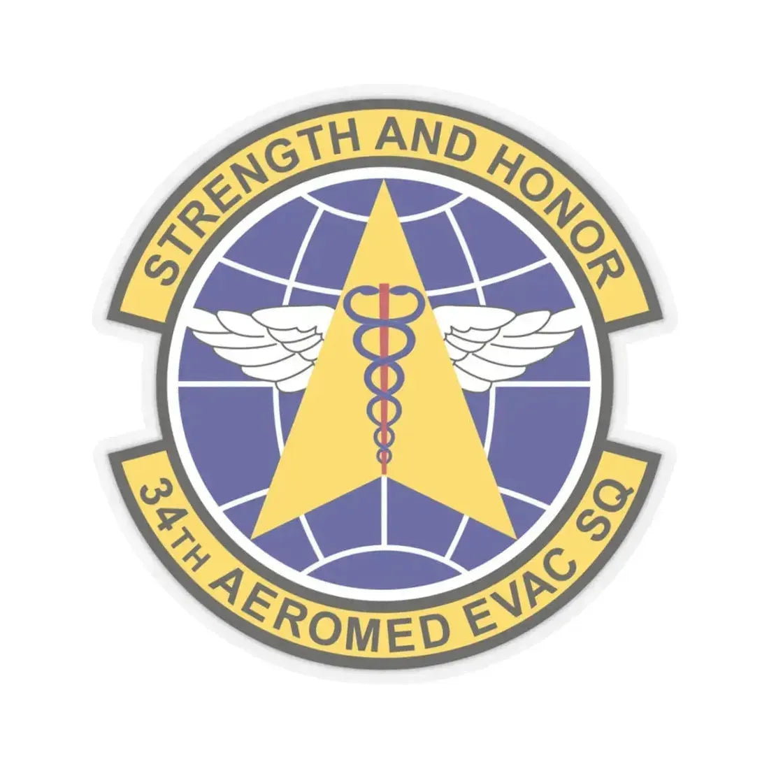34th Aeromedical Evacuation Squadron (U.S. Air Force) STICKER Vinyl Kiss-Cut Decal 3 Inch Transparent - The Sticker Space