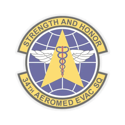 34th Aeromedical Evacuation Squadron (U.S. Air Force) STICKER Vinyl Kiss-Cut Decal 3 Inch Transparent - The Sticker Space