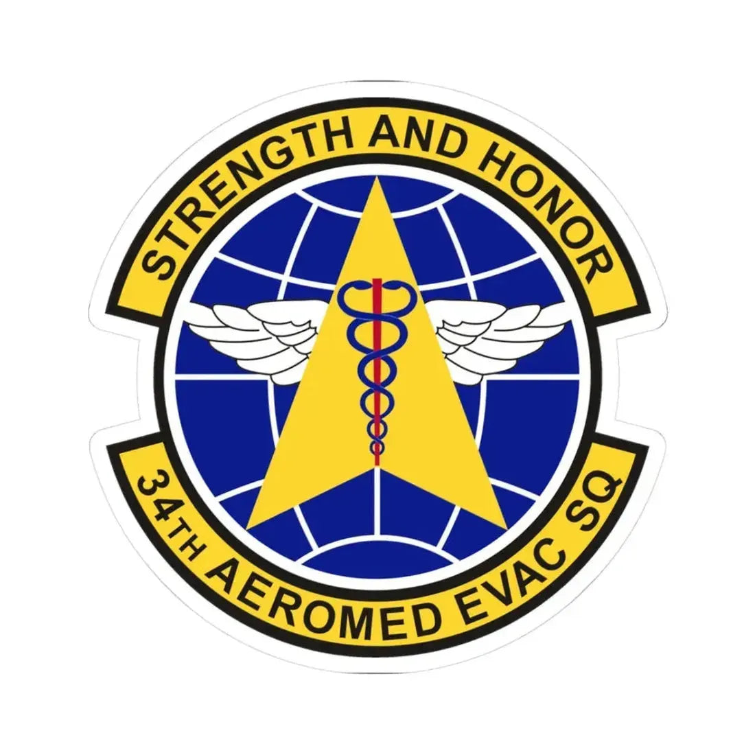 34th Aeromedical Evacuation Squadron (U.S. Air Force) STICKER Vinyl Kiss-Cut Decal 3 Inch White - The Sticker Space