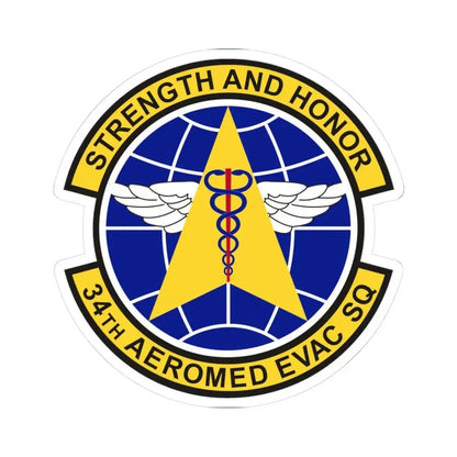 34th Aeromedical Evacuation Squadron (U.S. Air Force) STICKER Vinyl Kiss-Cut Decal 3 Inch White - The Sticker Space