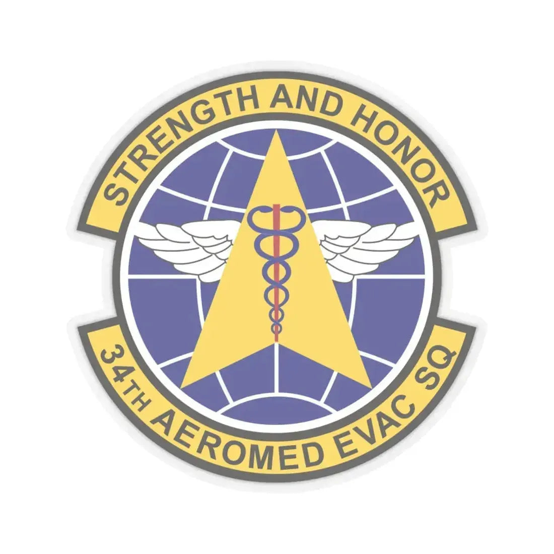 34th Aeromedical Evacuation Squadron (U.S. Air Force) STICKER Vinyl Kiss-Cut Decal 4 Inch Transparent - The Sticker Space