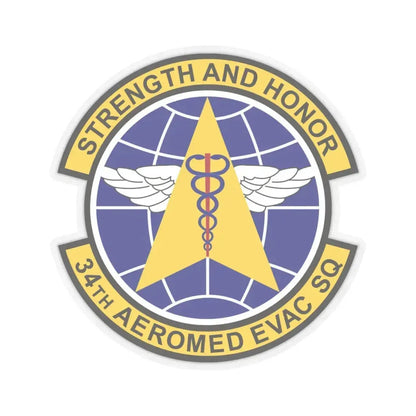 34th Aeromedical Evacuation Squadron (U.S. Air Force) STICKER Vinyl Kiss-Cut Decal 4 Inch Transparent - The Sticker Space