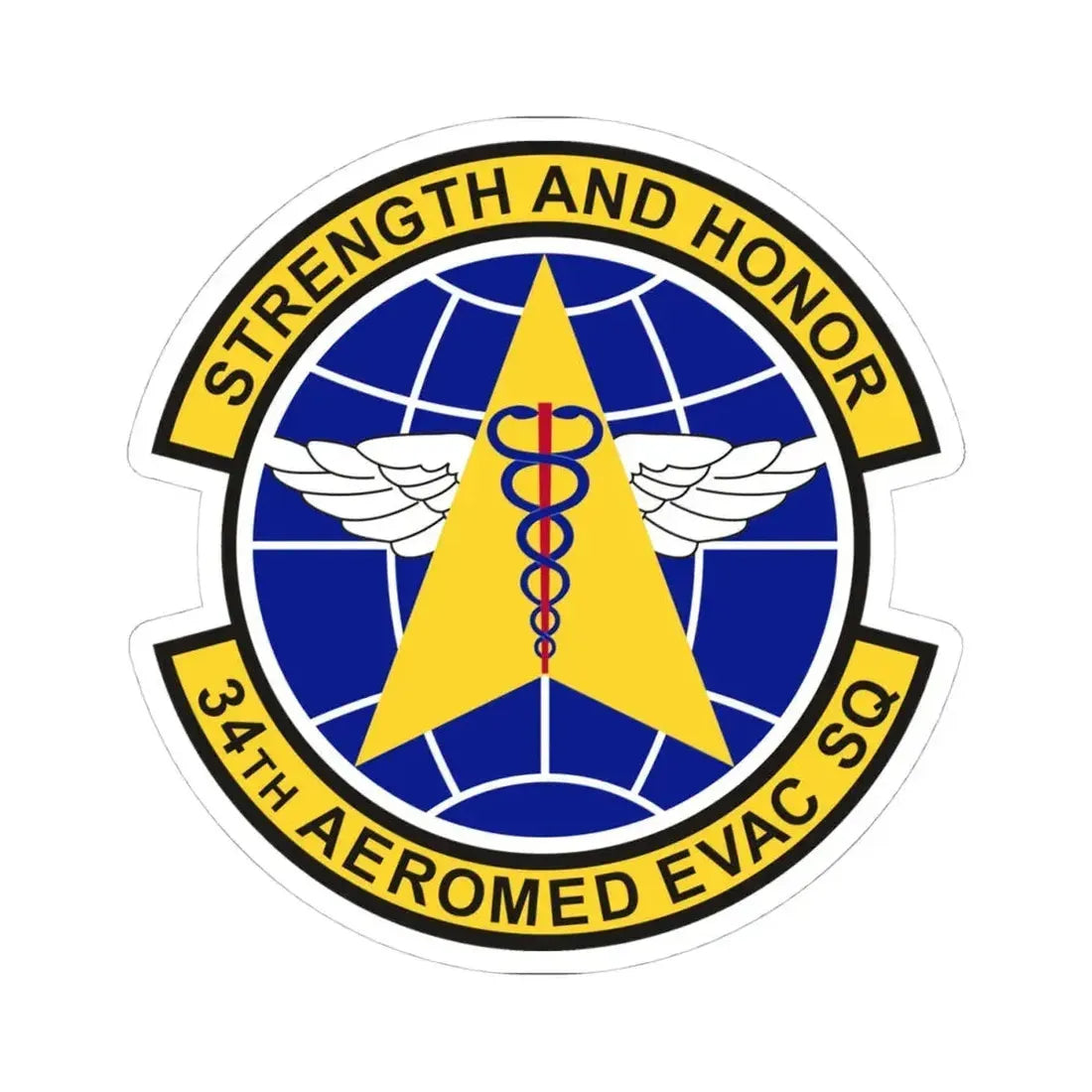 34th Aeromedical Evacuation Squadron (U.S. Air Force) STICKER Vinyl Kiss-Cut Decal 4 Inch White - The Sticker Space