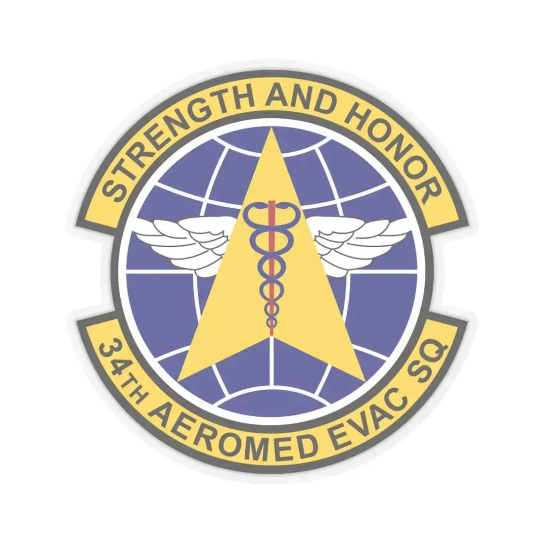 34th Aeromedical Evacuation Squadron (U.S. Air Force) STICKER Vinyl Kiss-Cut Decal 6 Inch Transparent - The Sticker Space