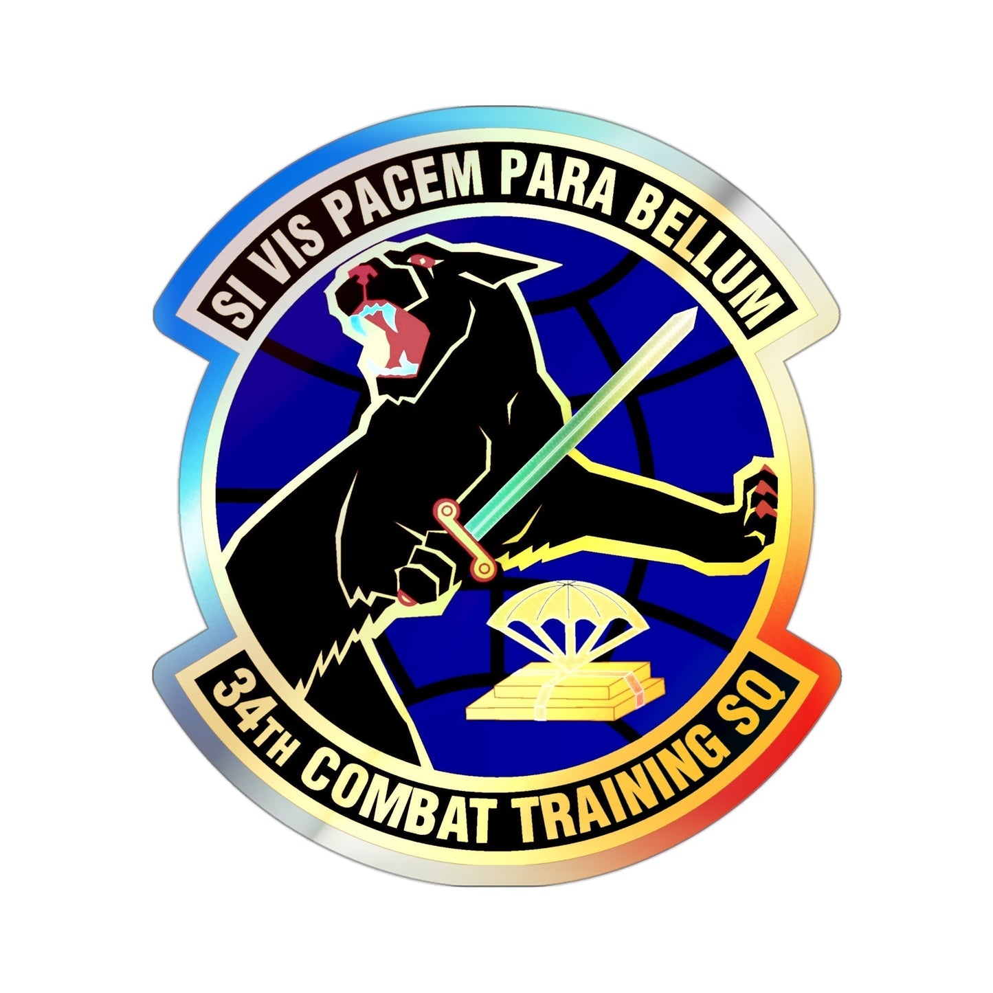 34th Combat Training Squadron (U.S. Air Force) Holographic STICKER Die-Cut Vinyl Decal-3 Inch-The Sticker Space