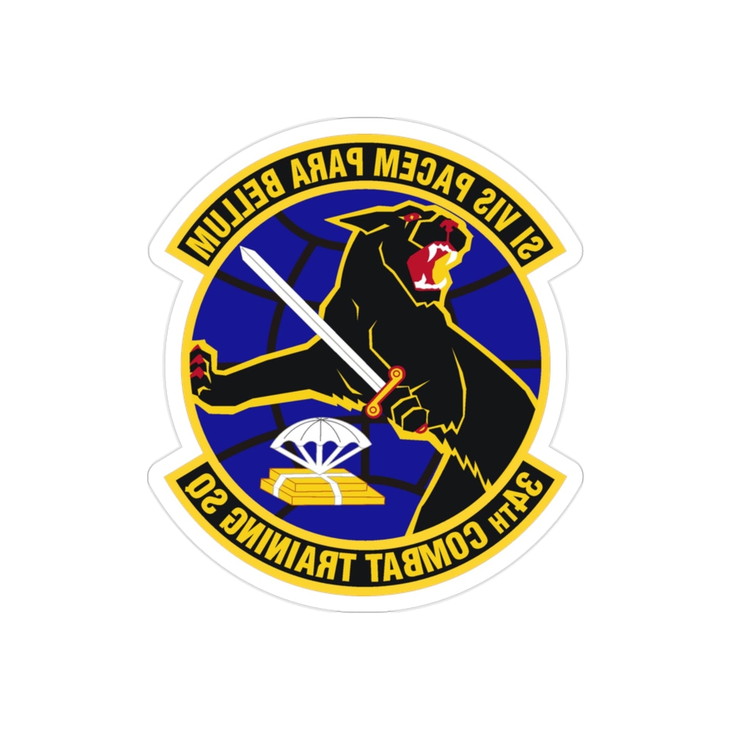 34th Combat Training Squadron (U.S. Air Force) REVERSE PRINT Transparent STICKER-2" × 2"-The Sticker Space