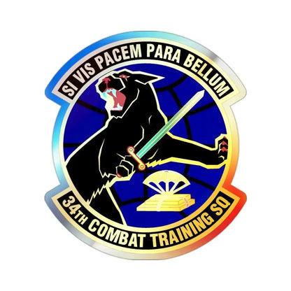 34th Combat Training Squadron (U.S. Air Force) Holographic STICKER Die-Cut Vinyl Decal 2 Inch Holographic - The Sticker Space