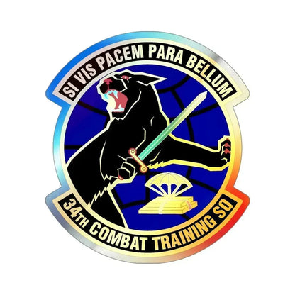 34th Combat Training Squadron (U.S. Air Force) Holographic STICKER Die-Cut Vinyl Decal 4 Inch Holographic - The Sticker Space