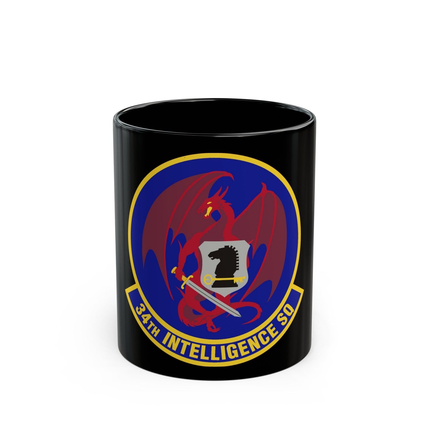 34th Intelligence Squadron (U.S. Air Force) Black Coffee Mug-11oz-The Sticker Space