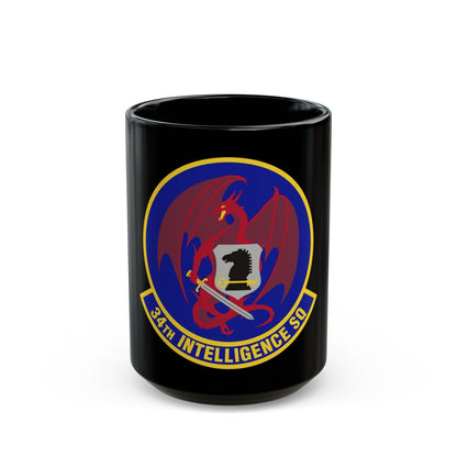 34th Intelligence Squadron (U.S. Air Force) Black Coffee Mug-15oz-The Sticker Space