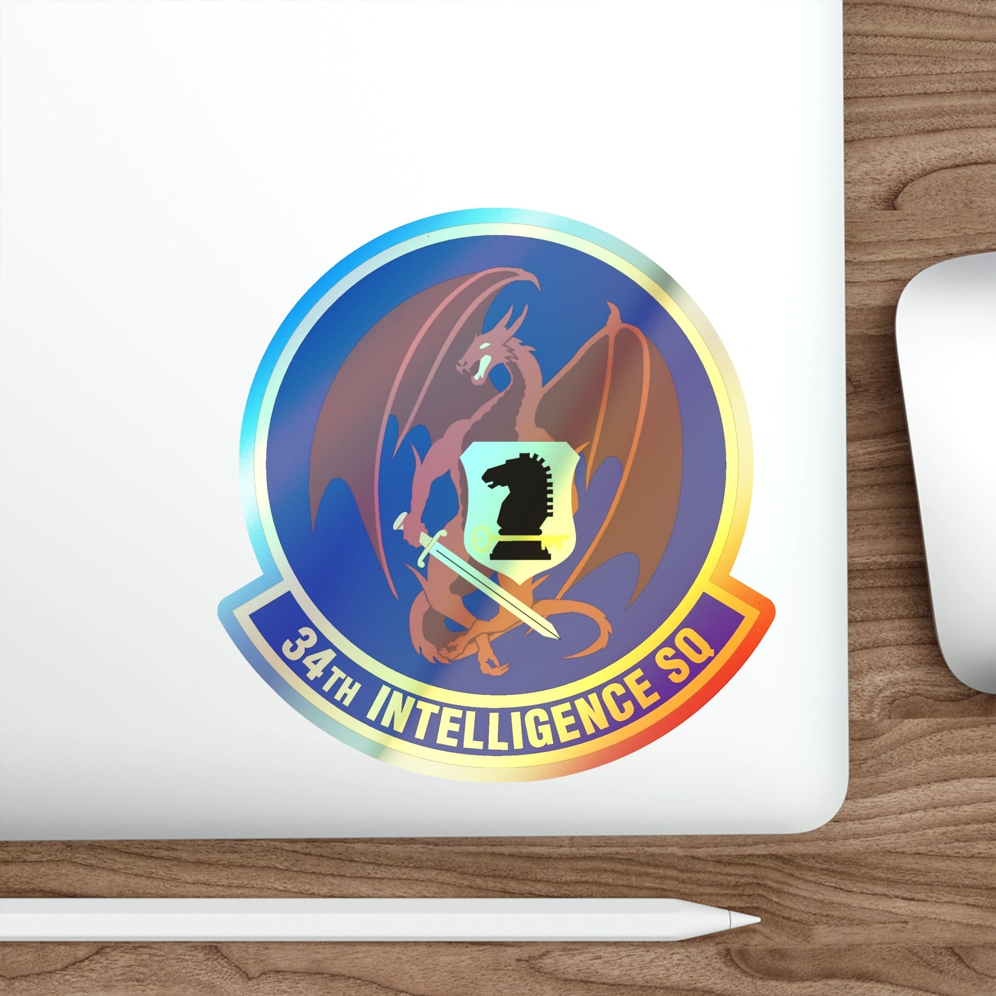 34th Intelligence Squadron (U.S. Air Force) Holographic STICKER Die-Cut Vinyl Decal-The Sticker Space