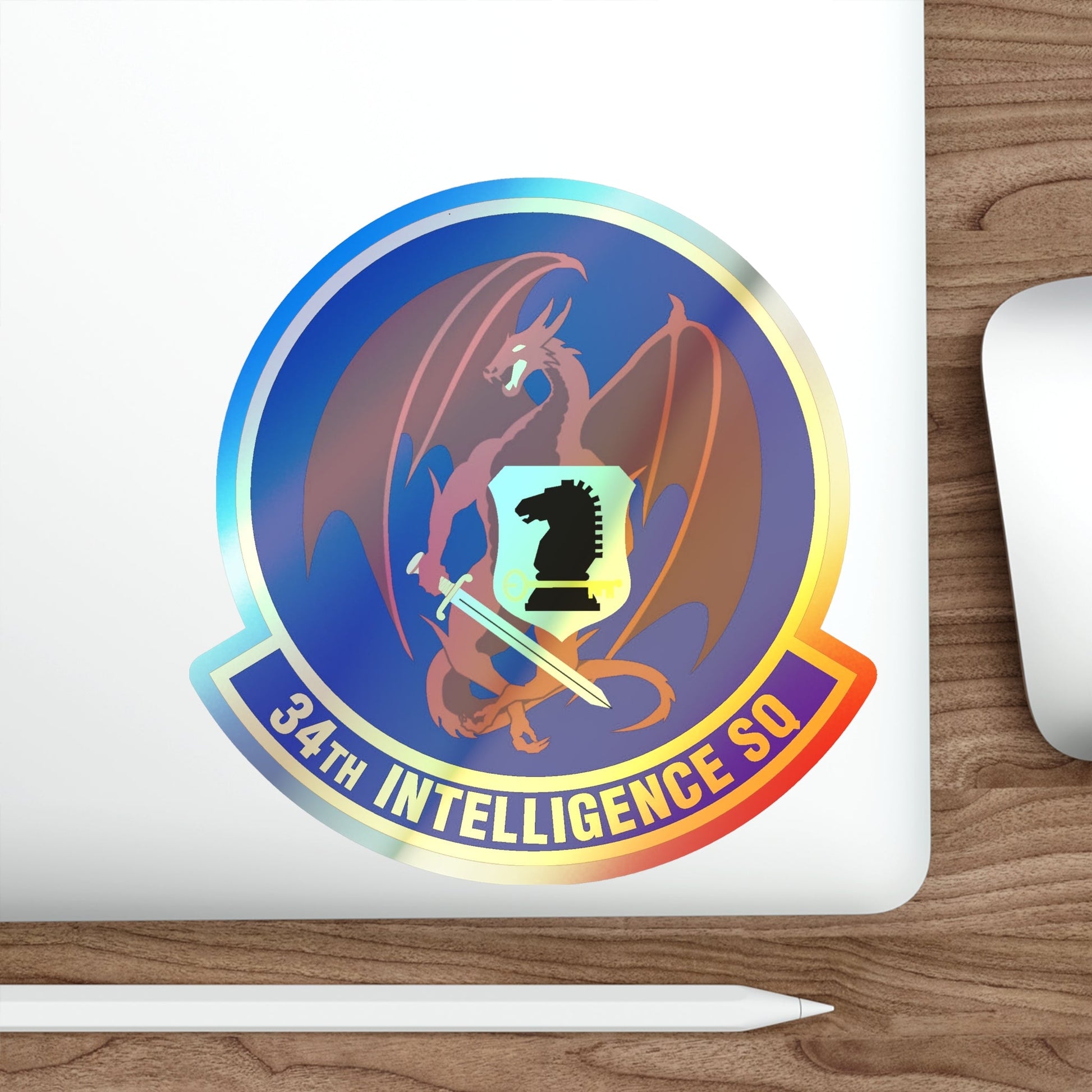 34th Intelligence Squadron (U.S. Air Force) Holographic STICKER Die-Cut Vinyl Decal-The Sticker Space