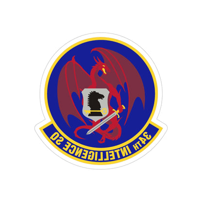 34th Intelligence Squadron (U.S. Air Force) REVERSE PRINT Transparent STICKER-6" × 6"-The Sticker Space