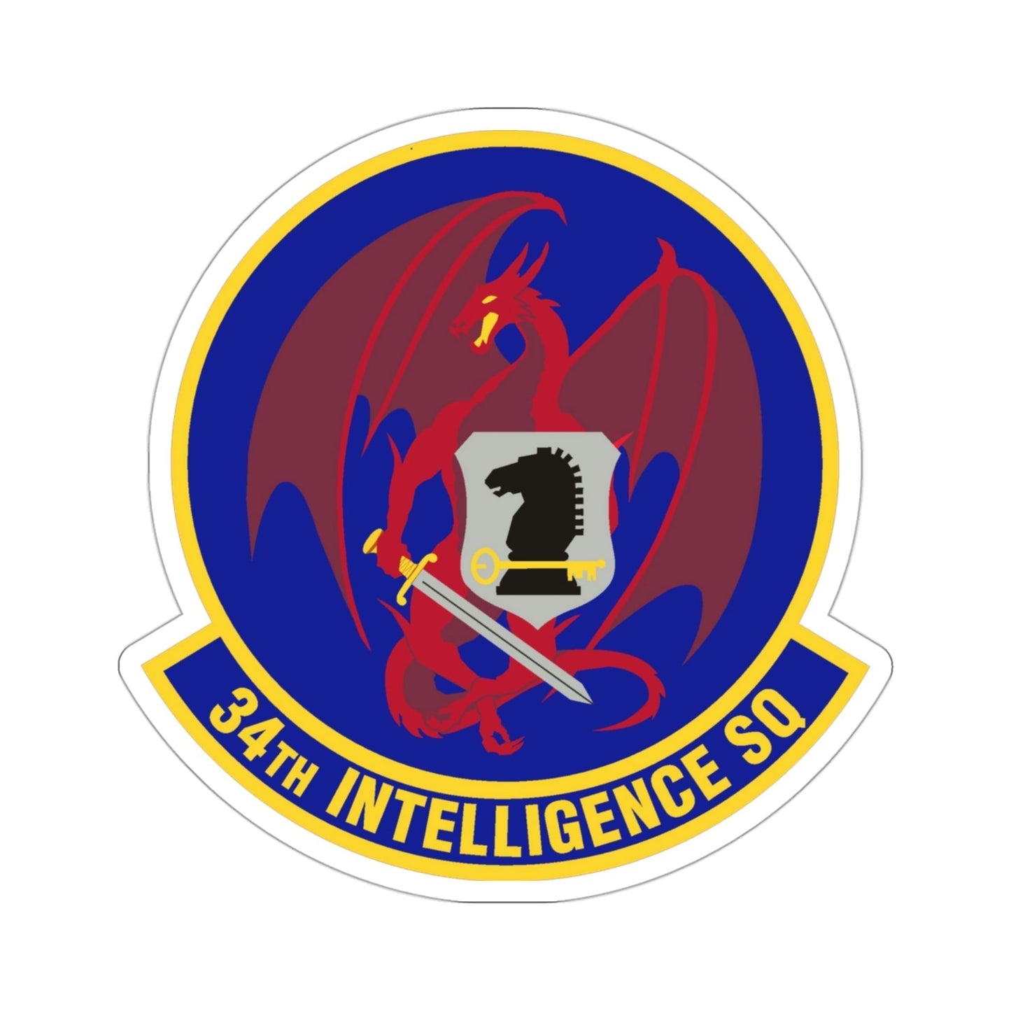 34th Intelligence Squadron (U.S. Air Force) STICKER Vinyl Die-Cut Decal-3 Inch-The Sticker Space