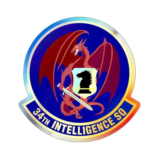 34th Intelligence Squadron (U.S. Air Force) Holographic STICKER Die-Cut Vinyl Decal 6 Inch Holographic - The Sticker Space