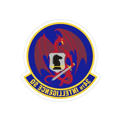 34th Intelligence Squadron (U.S. Air Force) REVERSE PRINT Transparent Die-Cut STICKER - The Sticker Space