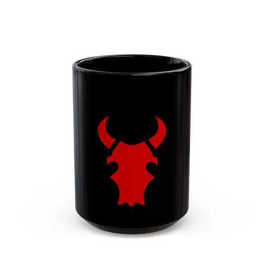 34th 'Red Bull' Infantry Division SSI (U.S. Army) Black Coffee Mug-15oz-The Sticker Space