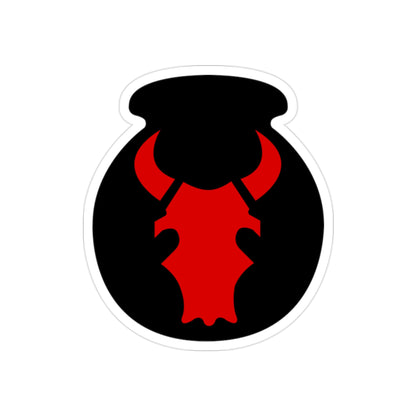 34th 'Red Bull' Infantry Division SSI (U.S. Army) REVERSE PRINT Transparent STICKER-2" × 2"-The Sticker Space