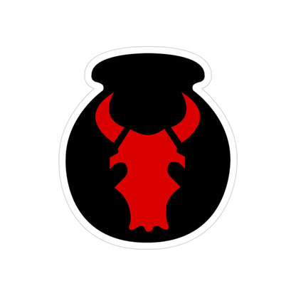 34th 'Red Bull' Infantry Division SSI (U.S. Army) REVERSE PRINT Transparent STICKER-3" × 3"-The Sticker Space