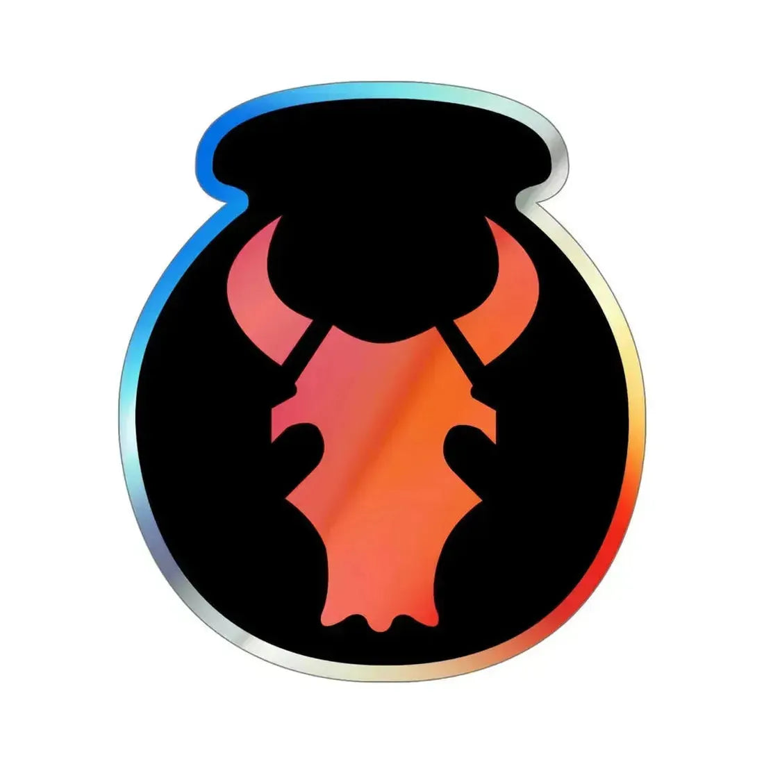 34th 'Red Bull' Infantry Division SSI (U.S. Army) Holographic STICKER Die-Cut Vinyl Decal 6 Inch Holographic - The Sticker Space
