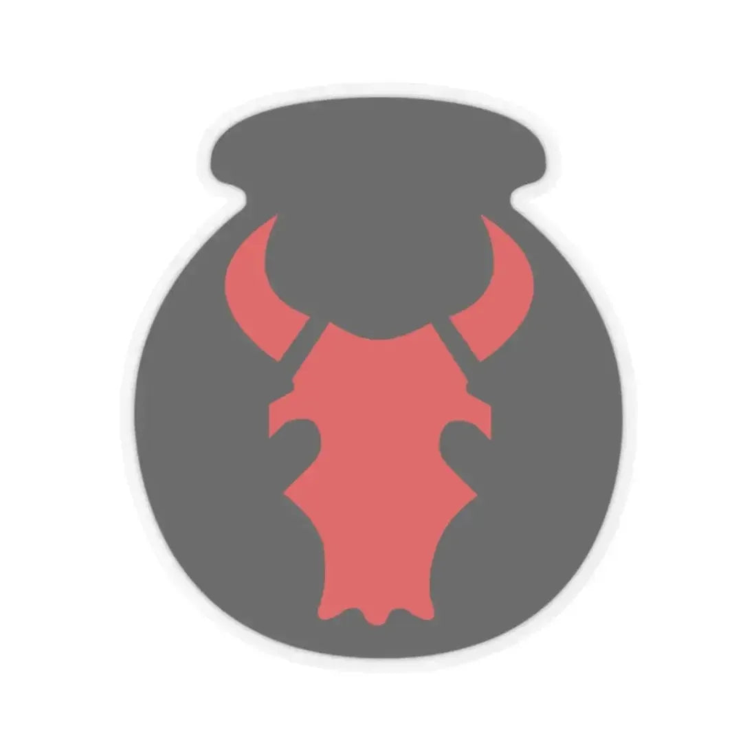 34th 'Red Bull' Infantry Division SSI (U.S. Army) STICKER Vinyl Kiss-Cut Decal 2 Inch Transparent - The Sticker Space