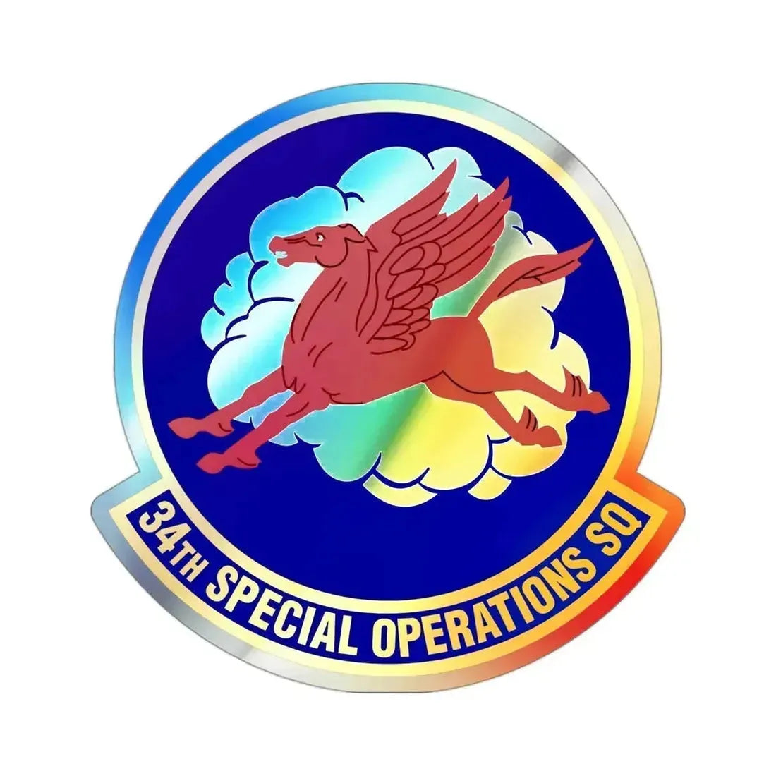 34th Special Operations Squadron (U.S. Air Force) Holographic STICKER Die-Cut Vinyl Decal 3 Inch Holographic - The Sticker Space
