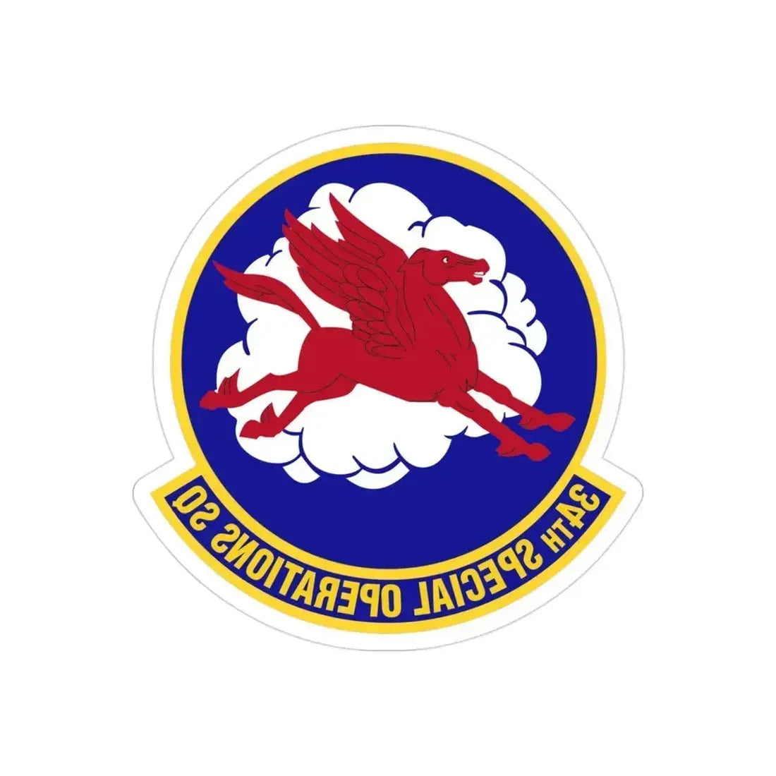 34th Special Operations Squadron (U.S. Air Force) REVERSE PRINT Transparent Die-Cut STICKER 3 Inch Die-Cut Transparent - The Sticker Space