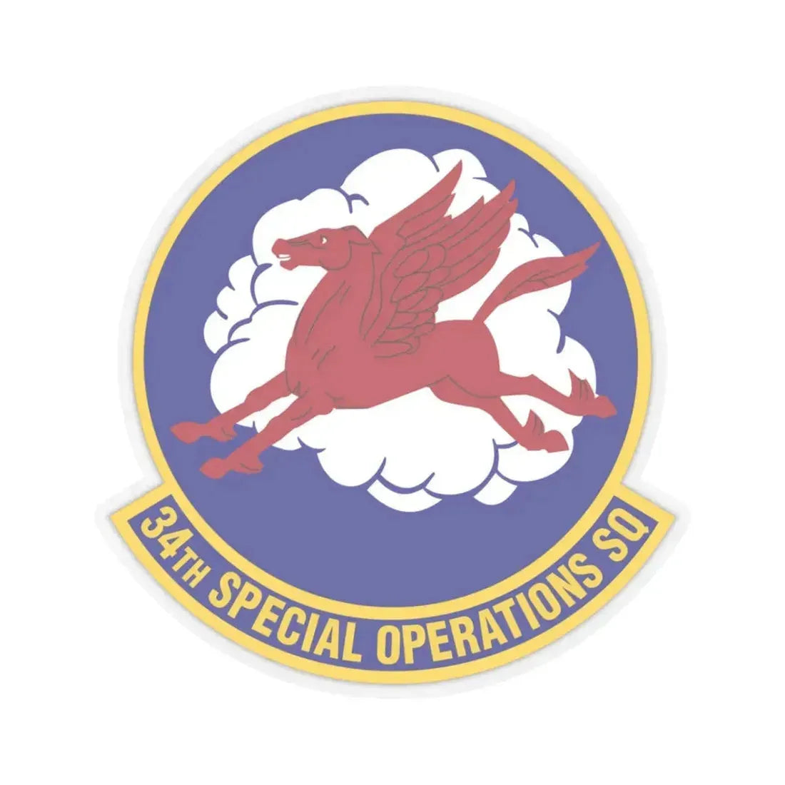 34th Special Operations Squadron (U.S. Air Force) STICKER Vinyl Kiss-Cut Decal 3 Inch Transparent - The Sticker Space