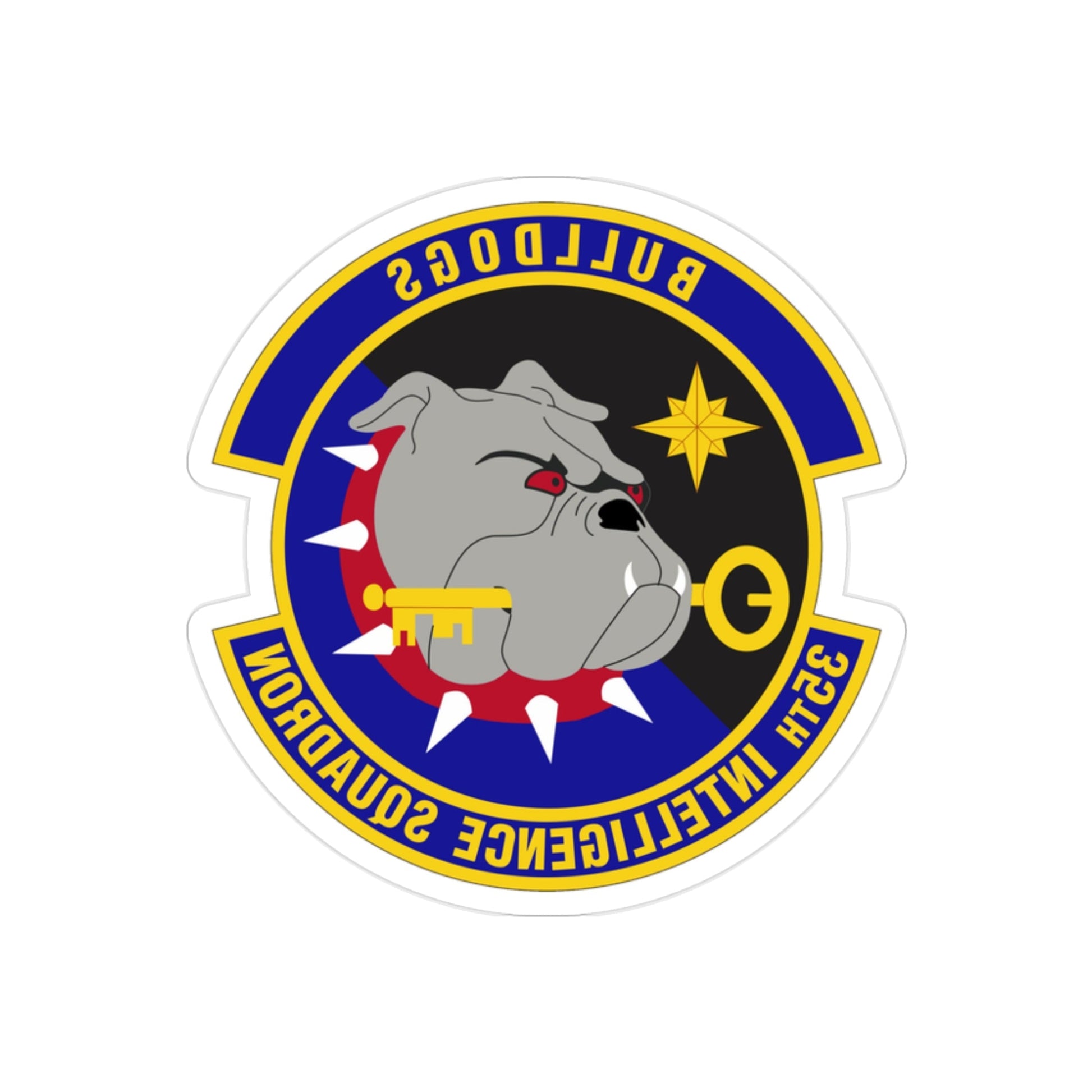 35 Intelligence Squadron AFISRA (U.S. Air Force) REVERSE PRINT Transparent STICKER-2" × 2"-The Sticker Space