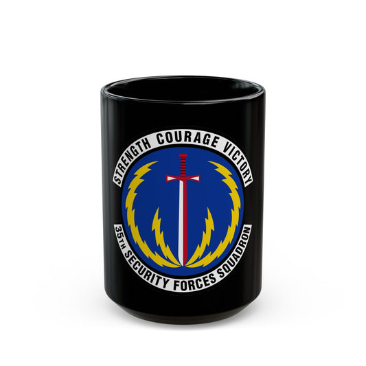 35 Security Forces Squadron PACAF (U.S. Air Force) Black Coffee Mug-15oz-The Sticker Space