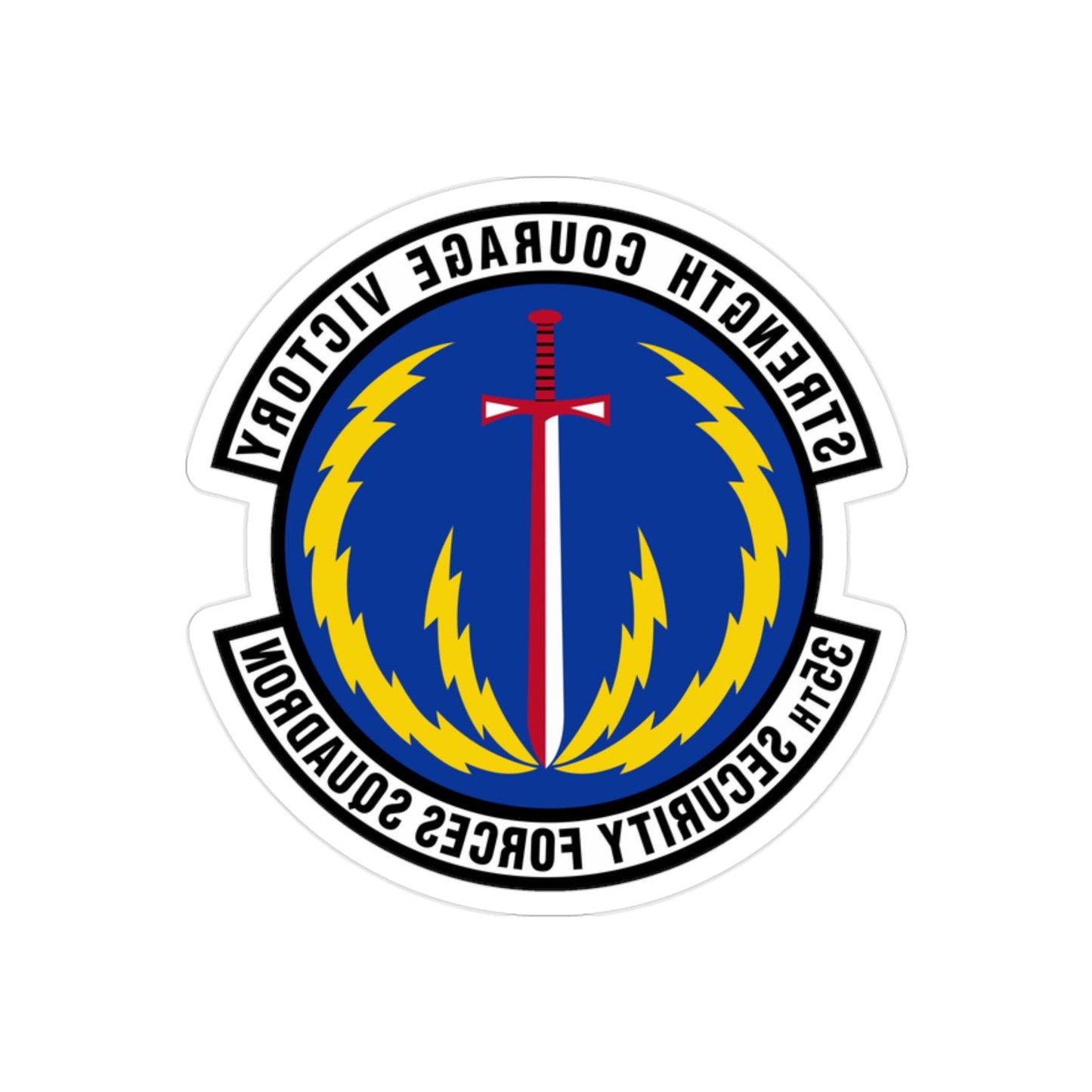 35 Security Forces Squadron PACAF (U.S. Air Force) REVERSE PRINT Transparent STICKER-2" × 2"-The Sticker Space