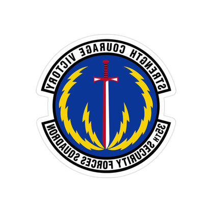 35 Security Forces Squadron PACAF (U.S. Air Force) REVERSE PRINT Transparent STICKER-3" × 3"-The Sticker Space