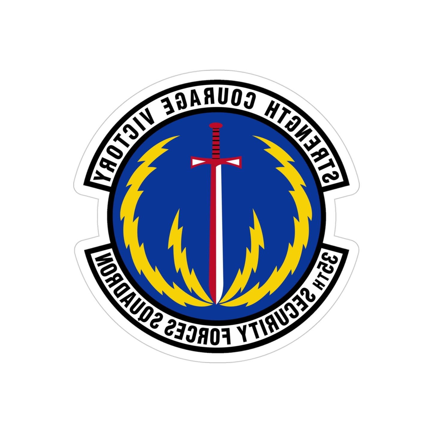 35 Security Forces Squadron PACAF (U.S. Air Force) REVERSE PRINT Transparent STICKER-4" × 4"-The Sticker Space