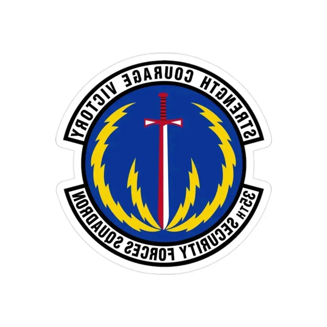 35 Security Forces Squadron PACAF (U.S. Air Force) REVERSE PRINT Transparent Die-Cut STICKER 2 Inch Die-Cut Transparent - The Sticker Space