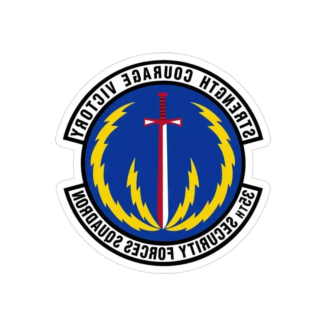 35 Security Forces Squadron PACAF (U.S. Air Force) REVERSE PRINT Transparent Die-Cut STICKER 3 Inch Die-Cut Transparent - The Sticker Space
