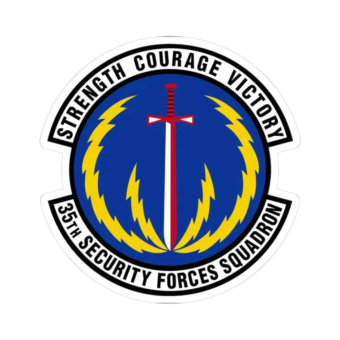 35 Security Forces Squadron PACAF (U.S. Air Force) STICKER Vinyl Kiss-Cut Decal 3 Inch White - The Sticker Space