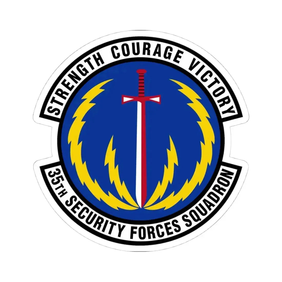 35 Security Forces Squadron PACAF (U.S. Air Force) STICKER Vinyl Kiss-Cut Decal 4 Inch White - The Sticker Space