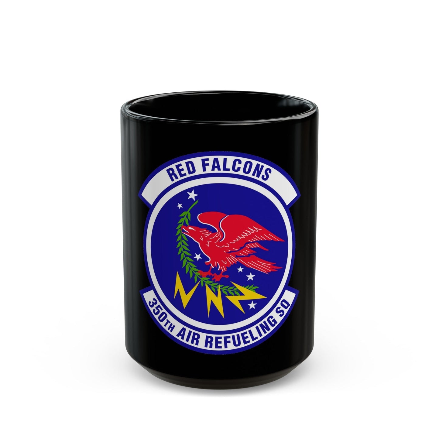 350 Air Refueling Squadron AMC (U.S. Air Force) Black Coffee Mug-15oz-The Sticker Space