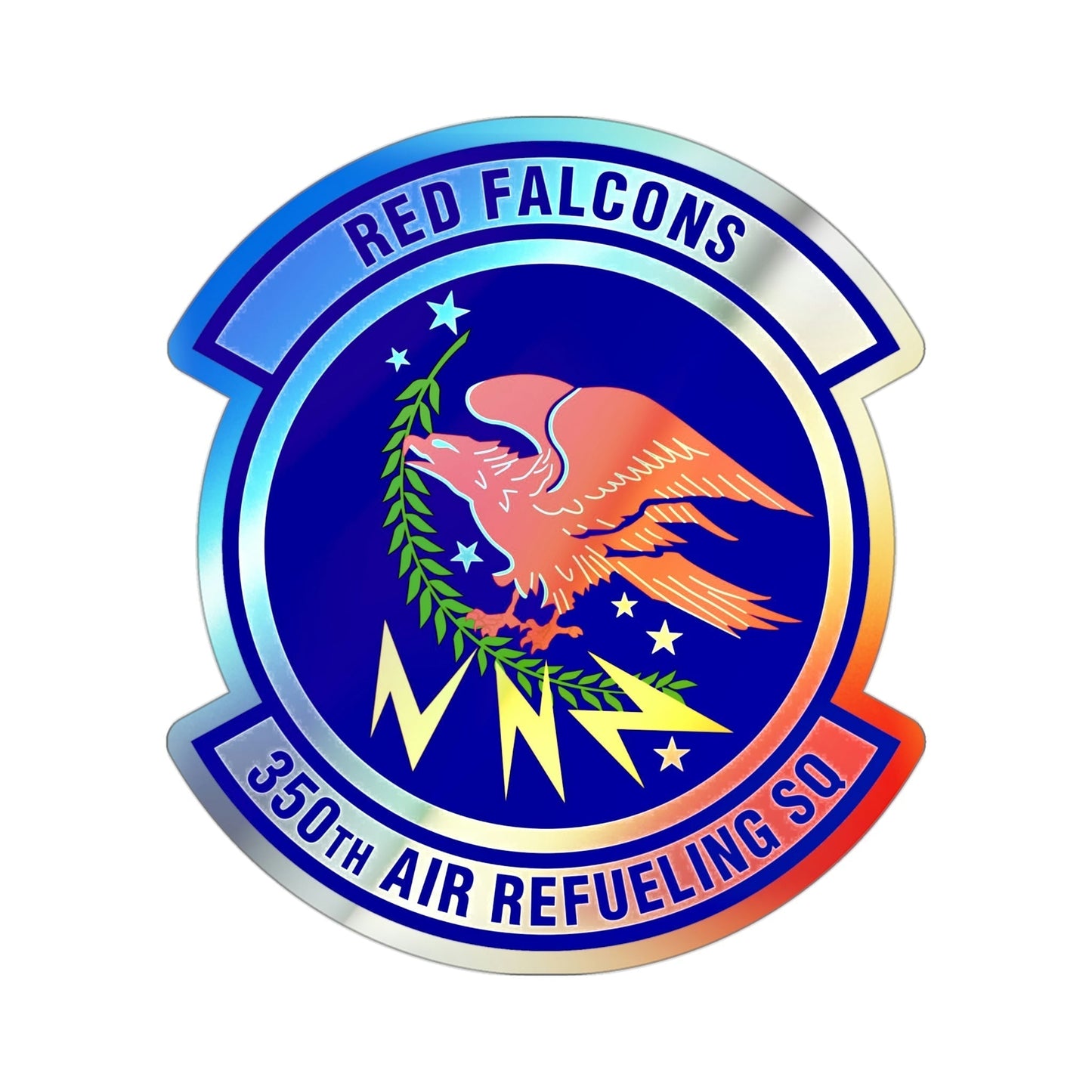 350 Air Refueling Squadron AMC (U.S. Air Force) Holographic STICKER Die-Cut Vinyl Decal-3 Inch-The Sticker Space