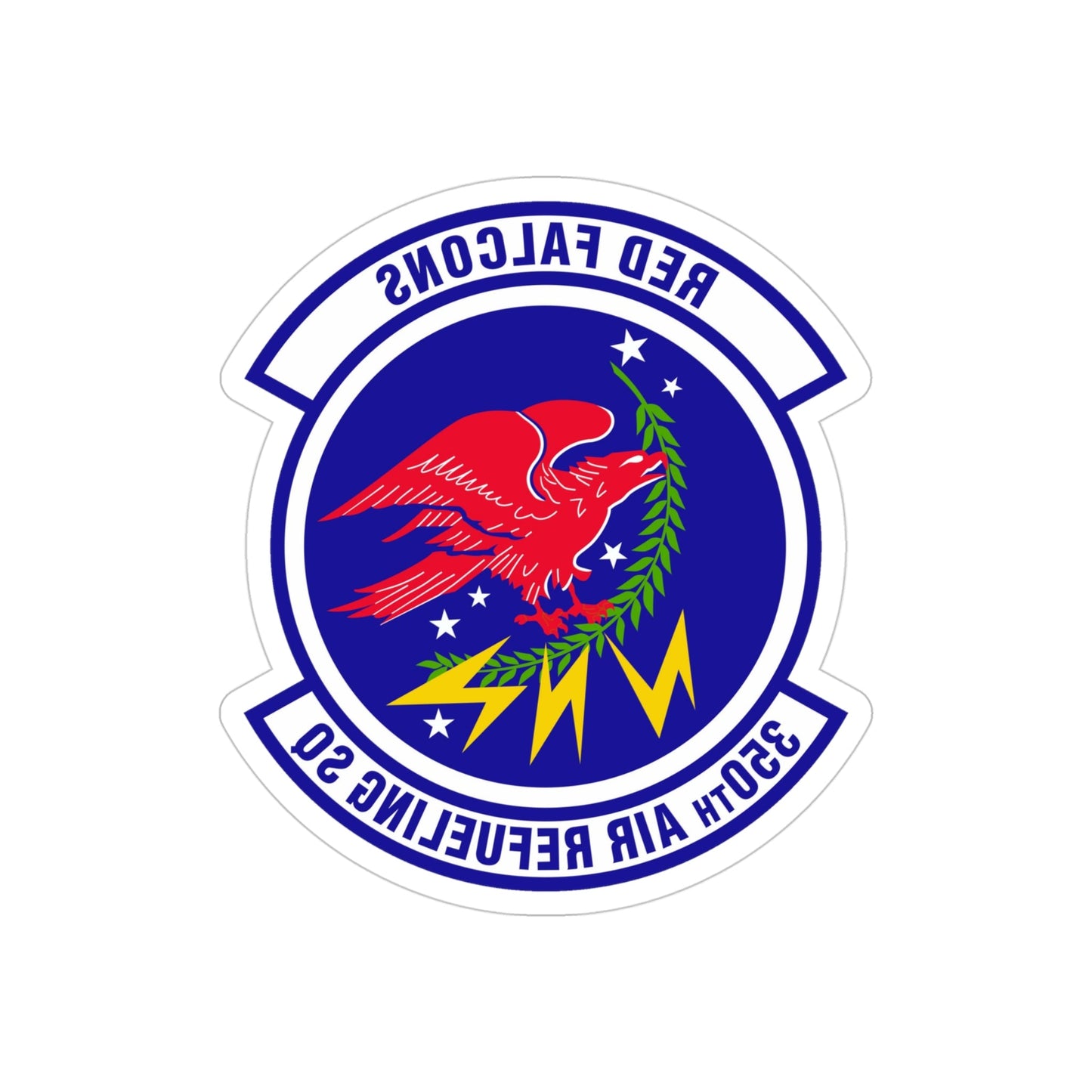 350 Air Refueling Squadron AMC (U.S. Air Force) REVERSE PRINT Transparent STICKER-4 Inch-The Sticker Space