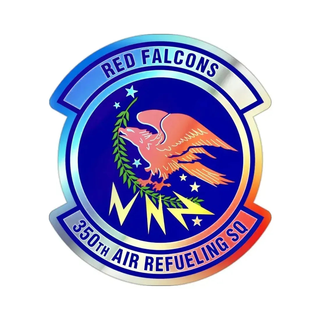 350 Air Refueling Squadron AMC (U.S. Air Force) Holographic STICKER Die-Cut Vinyl Decal 2 Inch Holographic - The Sticker Space