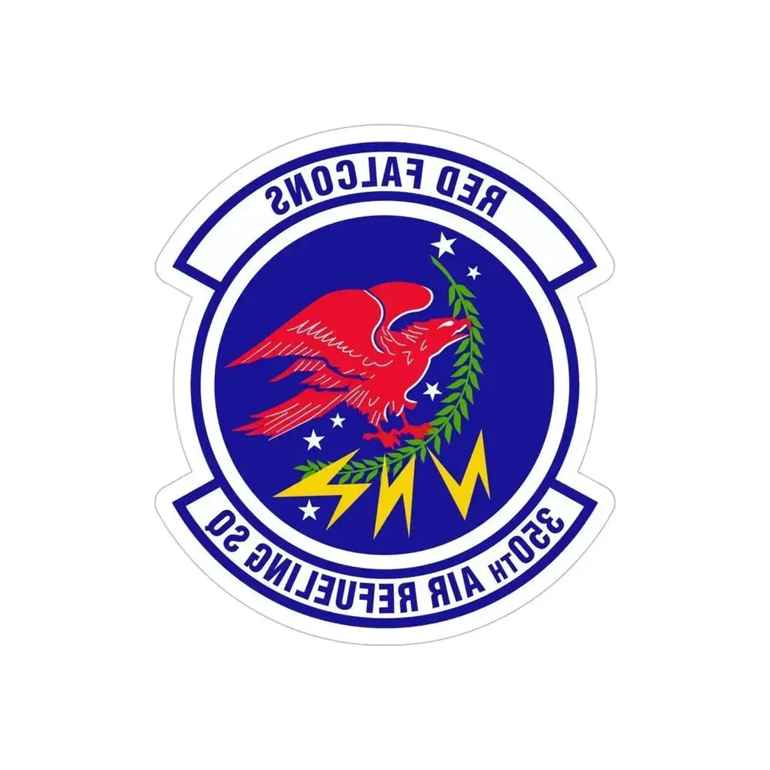 350 Air Refueling Squadron AMC (U.S. Air Force) REVERSE PRINT Transparent Die-Cut STICKER 6 Inch Die-Cut Transparent - The Sticker Space