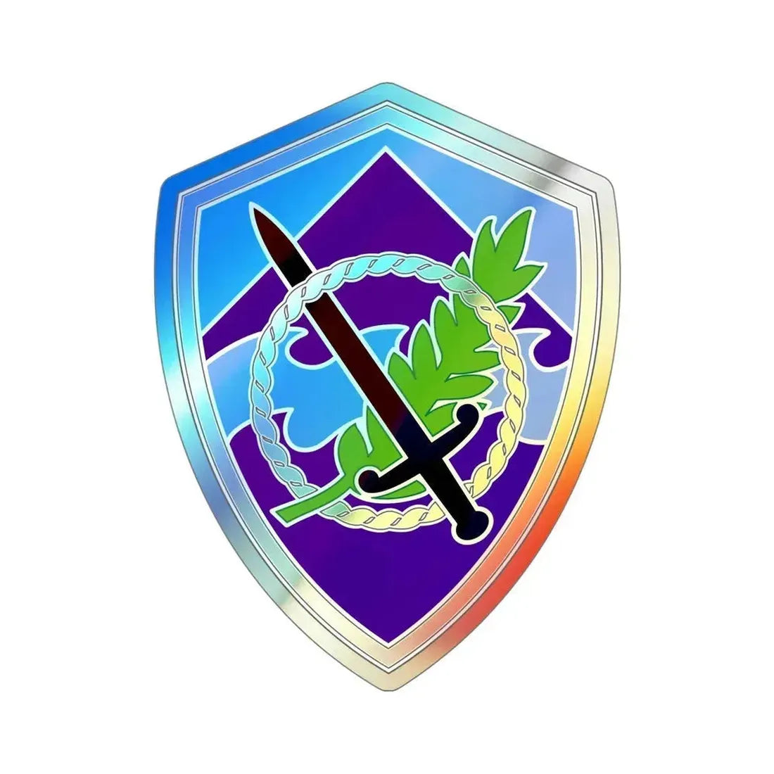 350 Civil Affairs Command 3 (U.S. Army) Holographic STICKER Die-Cut Vinyl Decal 5 Inch Holographic - The Sticker Space