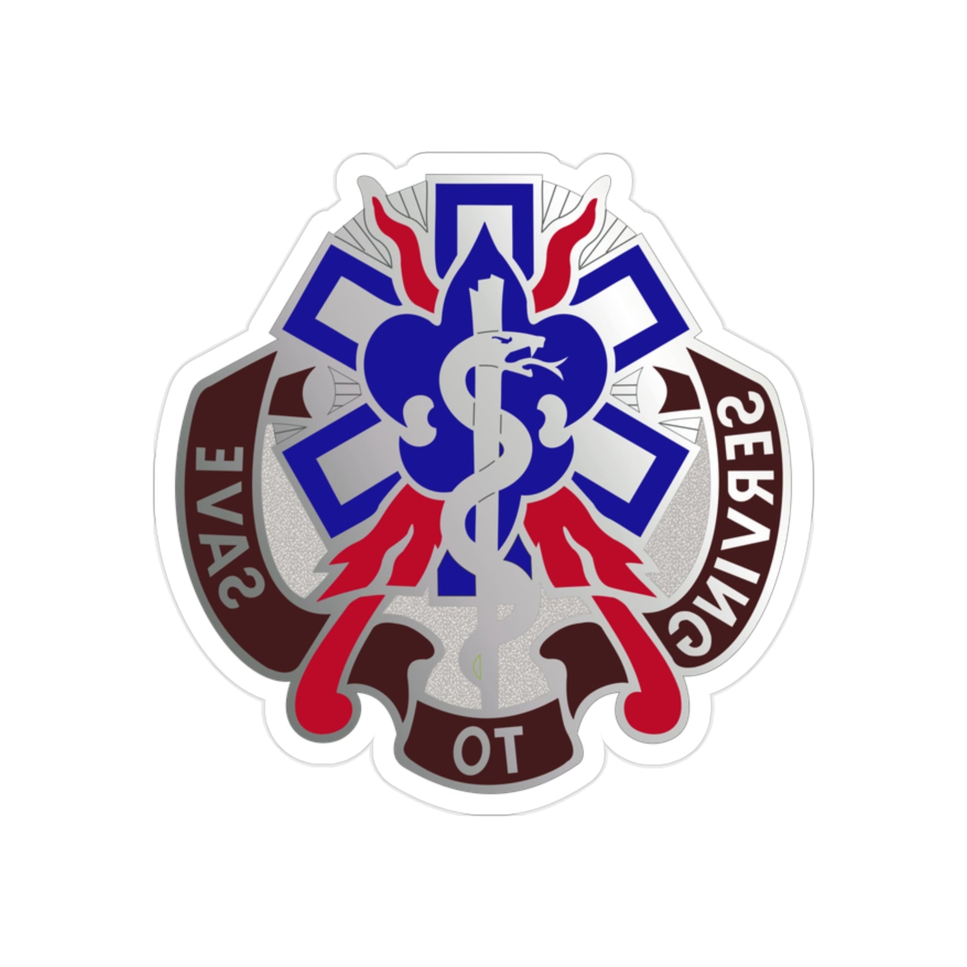 350 Surgical Hospital (U.S. Army) REVERSE PRINT Transparent STICKER-2" × 2"-The Sticker Space