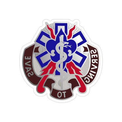 350 Surgical Hospital (U.S. Army) REVERSE PRINT Transparent STICKER-3" × 3"-The Sticker Space