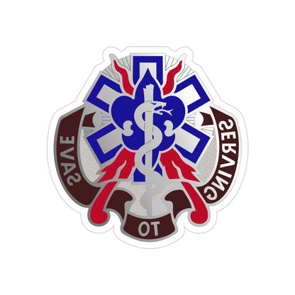 350 Surgical Hospital (U.S. Army) REVERSE PRINT Transparent STICKER-4" × 4"-The Sticker Space