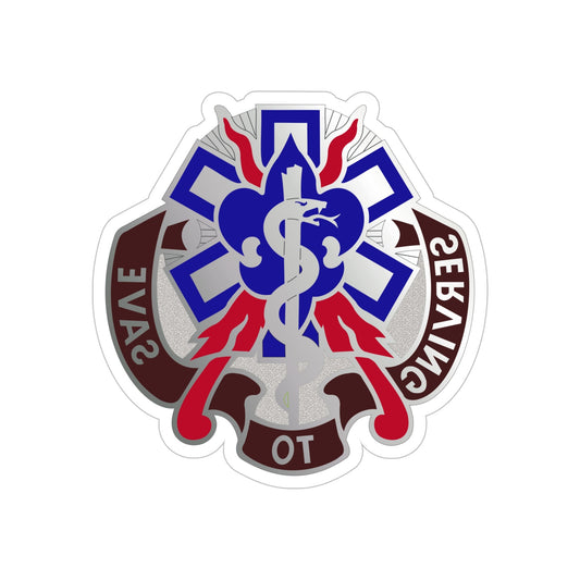 350 Surgical Hospital (U.S. Army) REVERSE PRINT Transparent STICKER-6" × 6"-The Sticker Space