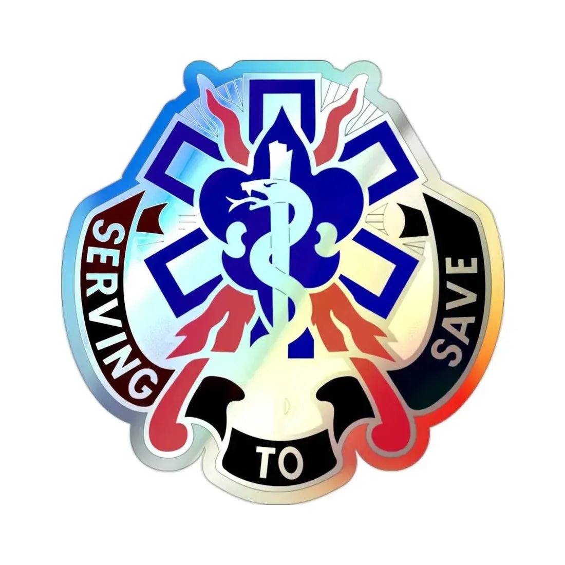 350 Surgical Hospital (U.S. Army) Holographic STICKER Die-Cut Vinyl Decal 2 Inch Holographic - The Sticker Space