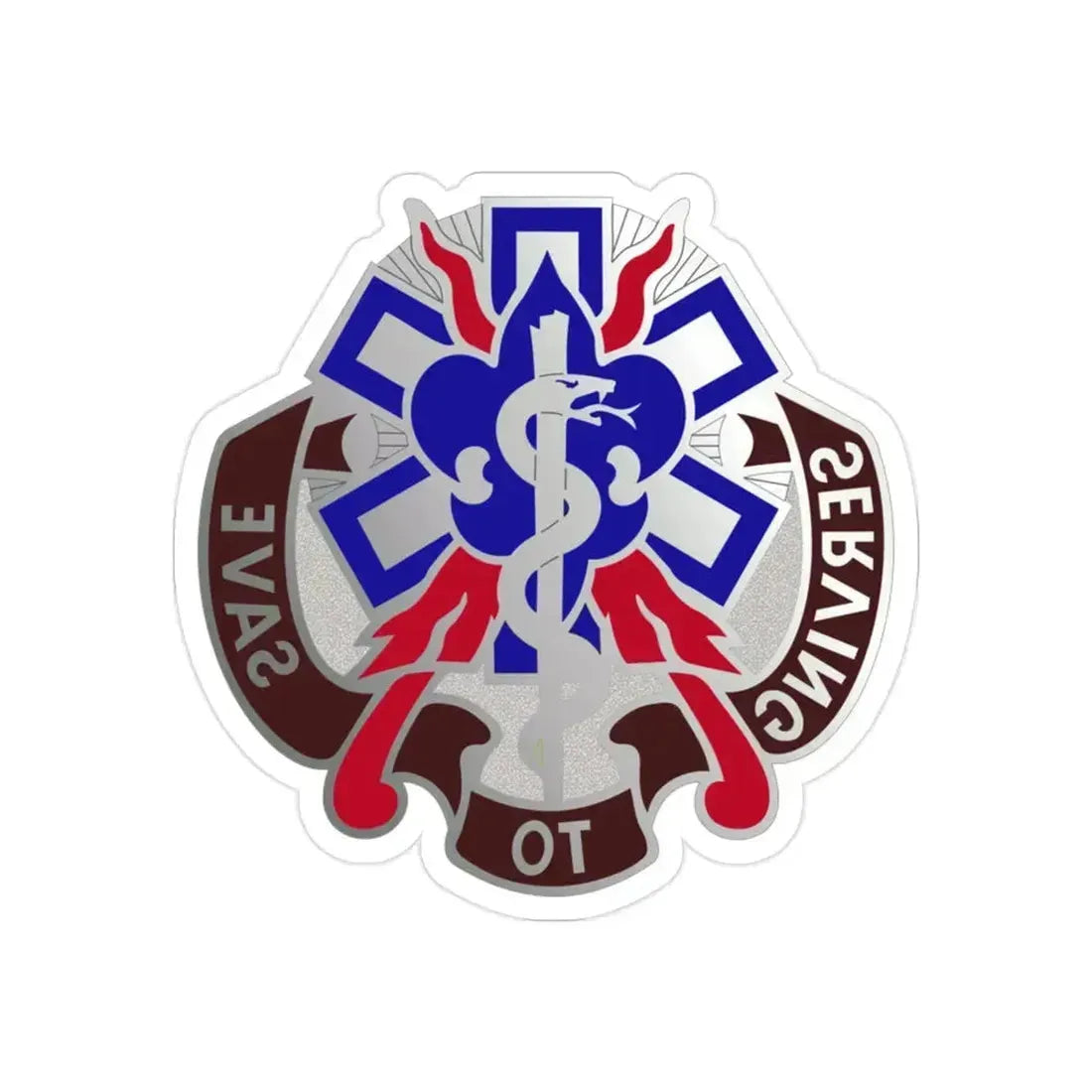 350 Surgical Hospital (U.S. Army) REVERSE PRINT Transparent Die-Cut STICKER 2 Inch Die-Cut Transparent - The Sticker Space