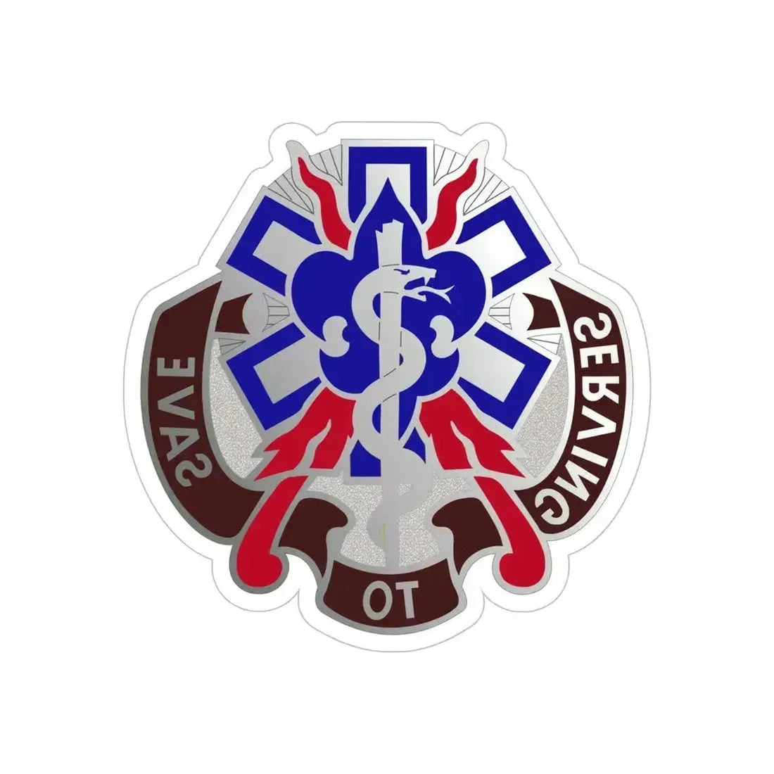 350 Surgical Hospital (U.S. Army) REVERSE PRINT Transparent Die-Cut STICKER 6 Inch Die-Cut Transparent - The Sticker Space